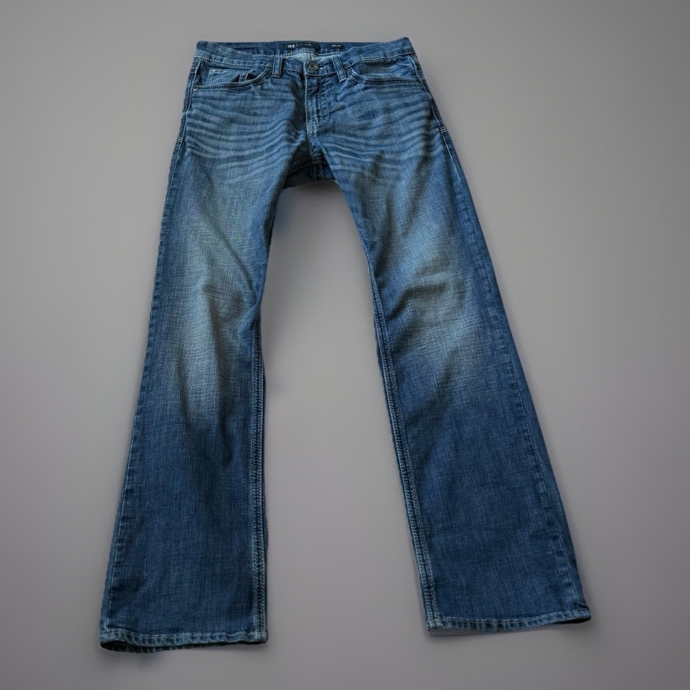 BKE Jeans Mens 33x34 Blue Jake Straight Stretch Denim Pants Western Cowboy READ